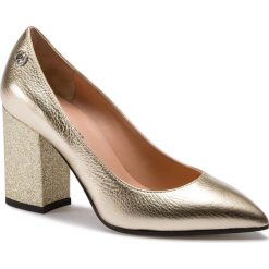 Półbuty POLLINI - SA10378C17TF290A Gli/Plati. Żółte półbuty damskie marki Pollini, z aplikacjami, ze skóry, bez obcasa, na obcasie, bez zapięcia. Za 1239,00 zł.