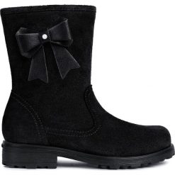 Geox kozaki dziewczęce Olivia 35 czarne. Czarne buty dziewczęce zimowe Geox, na zimę, bez wzorów, bez obcasa. Za 329,00 zł.