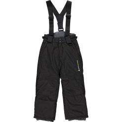 Spodnie narciarskie w kolorze czarnym. Czarne spodnie chłopięce narciarskie Peak Mountain Kids, z haftami. W wyprzedaży za 179,95 zł.