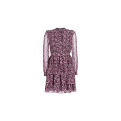 Sukienki krótkie MICHAEL Michael Kors FLORAL SHIRT DRESS. Sukienki damskie MICHAEL Michael Kors, bez wzorów, bez kołnierzyka, z krótkim rękawem, krótkie, mini. Za 494,50 zł.