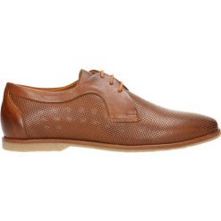 Półbuty CROSS. Pomarańczowe półbuty męskie marki Gino Rossi, bez wzorów, ze skóry, eleganckie, na sznurówki. Za 249,90 zł.