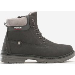 Ciemnoszare Trapery Cupertino. Szare buty trekkingowe męskie Born2be, z nubiku, na sznurówki. Za 169,99 zł.