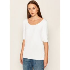 Bluzka TOMMY HILFIGER Jada Ballerina WW0WW01696. Białe bluzki damskie TOMMY HILFIGER, m, bez wzorów, bez kołnierzyka, bez rękawów. Za 179,00 zł.