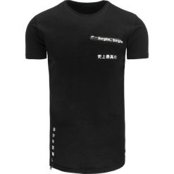 T-shirty męskie: T-shirt męski z nadrukiem czarny (rx1968)