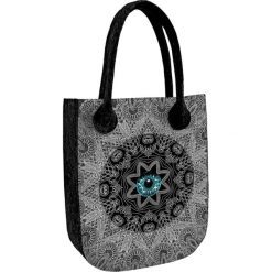 Torebka "City" w kolorze antracytowym ze wzorem - (S)35 x (W)42 x (G)10 cm. Szare torebki klasyczne damskie Bertoni, z materiału. W wyprzedaży za 59,95 zł.