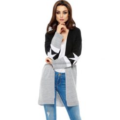 Swetry klasyczne damskie: Sweter w kolorze czarno-jasnoszarym
