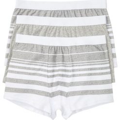 Bokserki (3 pary) bonprix jasnoszary melanż - biały w paski. Szare bokserki męskie bonprix, w paski. Za 53,97 zł.
