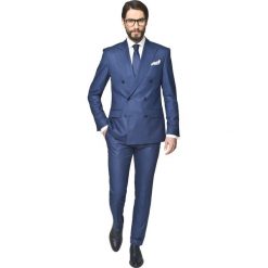 Garnitury: garnitur brit 311 granatowy slim fit