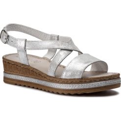 Sandały LASOCKI - H229 Silver 1. Szare klapki damskie Lasocki, bez wzorów, ze skóry, bez obcasa, na obcasie. Za 139,99 zł.