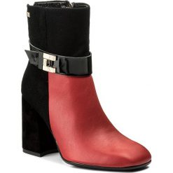 Buty zimowe damskie: Botki MACCIONI - 6050 Czarny Czerwony