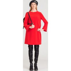 SUKIENKA ICE PLAY. Czerwone sukienki damskie Ice Play, na imprezę, z nadrukiem, z okrągłym kołnierzem, bez rękawów, mini. Za 439,50 zł.