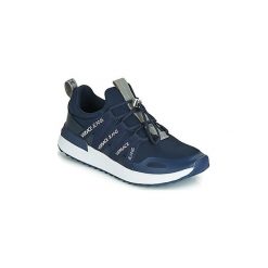 Buty Versace Jeans EOYTBSG3. Niebieskie trampki męskie Versace Jeans, bez wzorów, z jeansu, bez zapięcia. Za 479,00 zł.