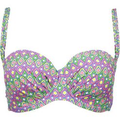 Biustonosz bikini "Sorto" z kolorowym wzorem. Szare stroje kąpielowe dwuczęściowe damskie marki Brunotti, z haftami. W wyprzedaży za 74,95 zł.