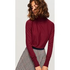 Golfy damskie: Sweter z golfem - Bordowy