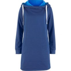 Długa bluza, długi rękaw bonprix kobaltowy. Niebieskie bluzy damskie marki bonprix, bez wzorów, z długim rękawem, długie, bez kaptura. Za 89,99 zł.
