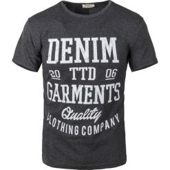 Koszulka męska t-shirt z nadrukiem grafitowa Recea. Szare koszulki męskie Recea, m, z nadrukiem, z bawełny, bez kołnierzyka. Za 19,99 zł.