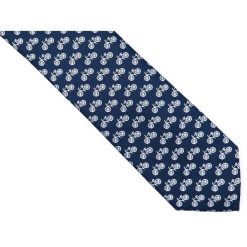 Granatowy krawat męski - rowery D177. Niebieskie krawaty męskie Modini Moda Męska, na co dzień, bez wzorów, z tkaniny, casualowe. W wyprzedaży za 49,50 zł.