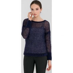 Sweter w kolorze granatowym. Niebieskie swetry damskie Far Far Fashion, Ryłko by Agnes&Paul, bez wzorów, bez rękawów, bez kaptura. W wyprzedaży za 59,95 zł.