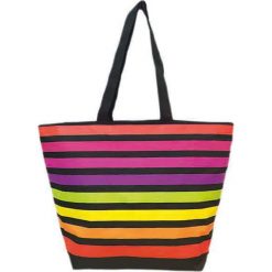 Torba plażowa "Playa" z kolorowym wzorem - 35 x 58 x 23 cm. Brązowe torby damskie na zakupy Le Comptoir de la Plage, w kolorowe wzory, z tworzywa sztucznego. W wyprzedaży za 38,95 zł.