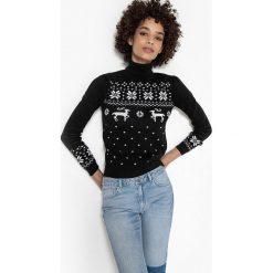 Sweter bożonarodzeniowy. Szare golfy damskie marki La Redoute Collections, l, z bawełny. Za 111,68 zł.