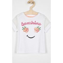 Blukids - Top dziecięcy 98-128 cm. Szare topy damskie marki Blukids, z aplikacjami, z bawełny, z okrągłym kołnierzem. Za 49,90 zł.