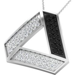 Naszyjniki damskie: Srebrny naszyjnik z diamentem – dł. 40 cm