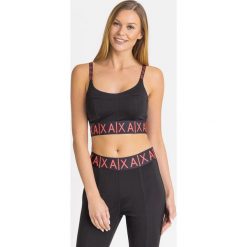 TOP Armani Exchange. Czarne bluzki damskie Armani Exchange, s, bez wzorów, z gumy, bez kołnierzyka. Za 160,00 zł.