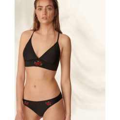 Stroje dwuczęściowe damskie: Bikini z motywem róży – Czarny