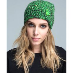 Czapka dziana KRAFF GREEN @30 handmade. Zielone czapki zimowe damskie marki Pakamera, z dzianiny. Za 109,00 zł.