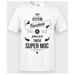 Koszulka Jestem facetem. Koszulki męskie MegaKoszulki, m, bez wzorów, z bawełny, z podwójnym kołnierzykiem, bez rękawów. Za 49,90 zł.