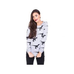 BLUZA W DINOZAURY - Szara. Szare długie bluzy damskie marki Heroesque, s, z bawełny. Za 189,00 zł.