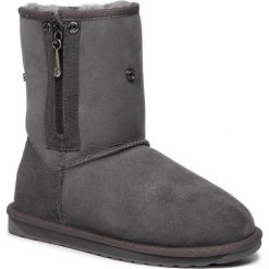 Buty EMU AUSTRALIA - Stinger Lo Zip W12072 Charcoal. Szare kozaki damskie EMU Australia, ze skóry, bez obcasa, bez zapięcia. W wyprzedaży za 419,00 zł.