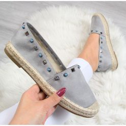 Tomsy damskie: Espadryle damskie z nitami szare eVento