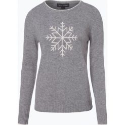 Franco Callegari - Damski sweter z wełny merino, szary. Szare swetry klasyczne damskie marki Franco Callegari, na zimę, s, z haftami, z wełny, klasyczne, z klasycznym kołnierzykiem. Za 129,95 zł.