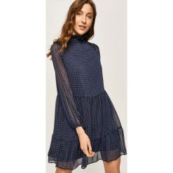 Answear - Sukienka. Niebieskie sukienki damskie ANSWEAR, s, bez wzorów, z poliesteru, bez kołnierzyka, z długim rękawem, długie, mini, rozkloszowane. Za 189,90 zł.