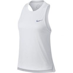 Koszulka do biegania damska NIKE DRY MILER TANK / 932497-100 - MILER TANK. Szare bluzki z odkrytymi ramionami marki Nike, ze skóry, na ramiączkach, do biegania, dri-fit (nike). Za 79,00 zł.