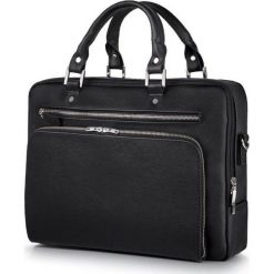 Torba Solier Skórzana męska torba na laptopa Solier SL24 Shannon czarna uniwersalny. Czarne torby męskie skórzane Solier, bez wzorów. Za 619,00 zł.