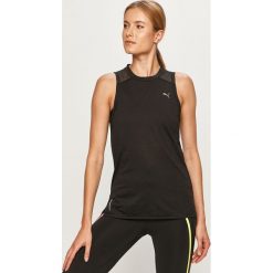Puma - Top. Czarne bluzki damskie Puma, s, bez wzorów, z bawełny, casualowe, z okrągłym kołnierzem, bez rękawów. Za 149,90 zł.