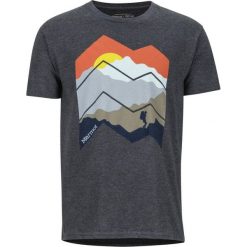 Marmot Zig Zag Mountains Tee SS Charcoal Heather XL. Szare koszulki męskie Marmot, xl, bez wzorów, z bawełny, bez kołnierzyka, z krótkim rękawem, krótkie. Za 169,00 zł.