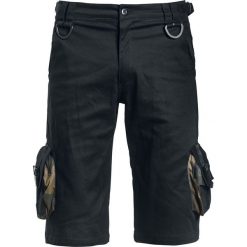 Spodenki i szorty męskie: Gothicana by EMP Camo Detail Shorts Krótkie spodenki czarny