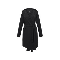 LONG HOODIE COAT IN BLACK. Czarne płaszcze damskie marki The Hive, s, bez wzorów, z bawełny. Za 249,00 zł.
