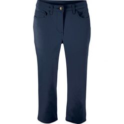 Spodnie 3/4 "Superstretch" bonprix ciemnoniebieski. Niebieskie spodnie damskie bonprix. Za 89,99 zł.