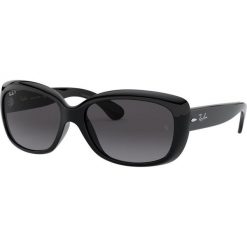 Ray-Ban - Okulary Jackie Ohh. Czarne okulary przeciwsłoneczne damskie Ray-Ban, prostokątne. W wyprzedaży za 579,90 zł.