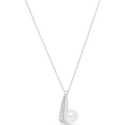 Zjawiskowy Naszyjnik - złoto 750, Brylant 0,31ct,pomarańczowy szafir. Żółte naszyjniki damskie W.KRUK, z perłą, złote. Za 9790,00 zł.