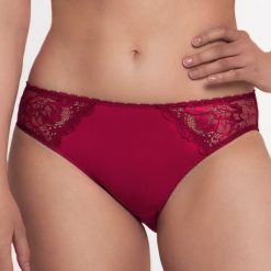 Figi Bianca Carole. Różowe majtki damskie LAUMA lingerie, s, w koronkowe wzory, z bawełny. Za 33,57 zł.