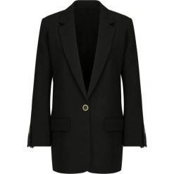 Żakiet The Kooples Marta Crepe FVES18063K. Czarne marynarki damskie The Kooples, bez wzorów, z poliesteru. W wyprzedaży za 909,00 zł.