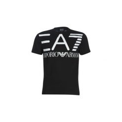 T-shirty z krótkim rękawem Emporio Armani EA7 TRAIN LOGO SERIES. Czarne t-shirty męskie Emporio Armani EA7, xl, bez wzorów, bez kołnierzyka, krótkie. Za 247,20 zł.