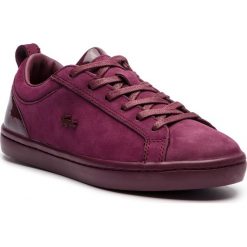 Sneakersy LACOSTE - Straightset 318 1 Caw 7-36CAW0037BB2 Burg/Burg. Czerwone półbuty damskie marki Lacoste, na co dzień, bez wzorów, ze skóry ekologicznej, bez obcasa, na płaskiej podeszwie, bez zapięcia. W wyprzedaży za 339,00 zł.