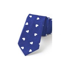 Krawat męski SERCA. Niebieskie krawaty męskie HisOutfit, z materiału. Za 129,00 zł.