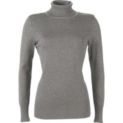 Sweter z golfem bonprix szary melanż. Szare swetry damskie bonprix, bez wzorów, z dzianiny, bez rękawów. Za 54,99 zł.
